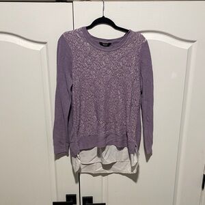 Simply Vera Vera Wang Purple and White Blouse